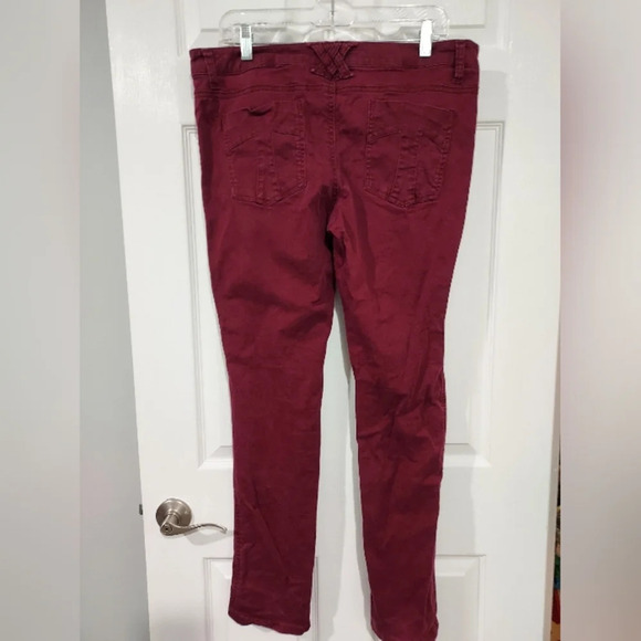 Daang Goodman Tripp NYC Skull Studded Wine Color Low Rise Skinny Jeans Size 13 - Picture 7 of 12